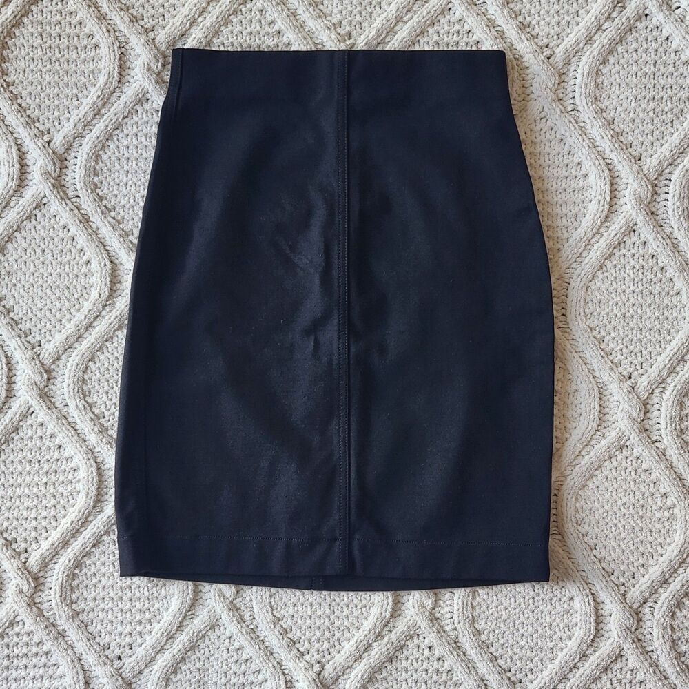 H&M Stretchy Bodycon Knee length Skirt Size XS- Black